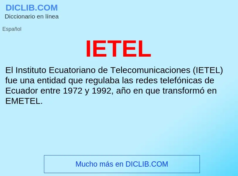 Wat is IETEL - definition