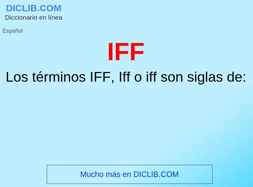 Wat is IFF - definition