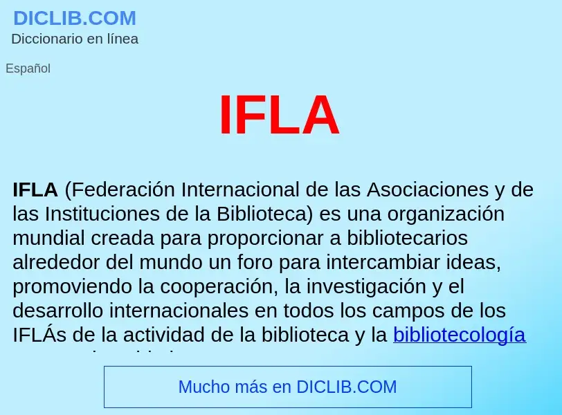 Wat is IFLA  - definition