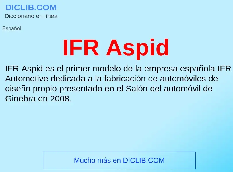 Wat is IFR Aspid - definition