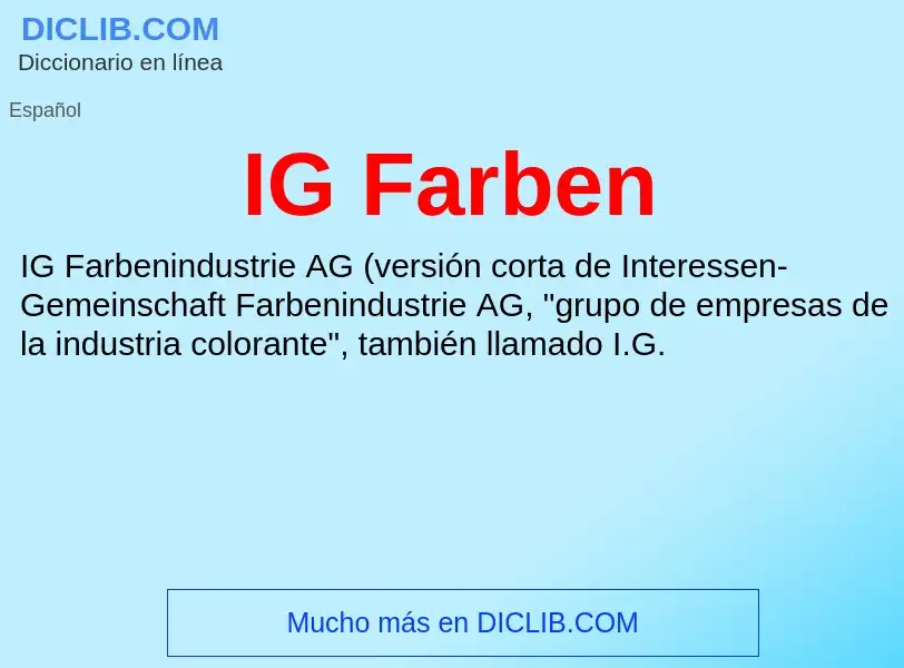 Что такое IG Farben - определение