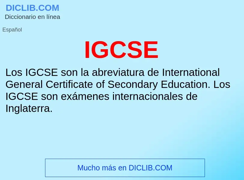 Wat is IGCSE - definition