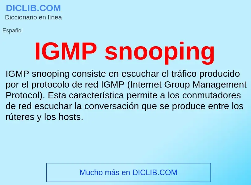 Wat is IGMP snooping - definition