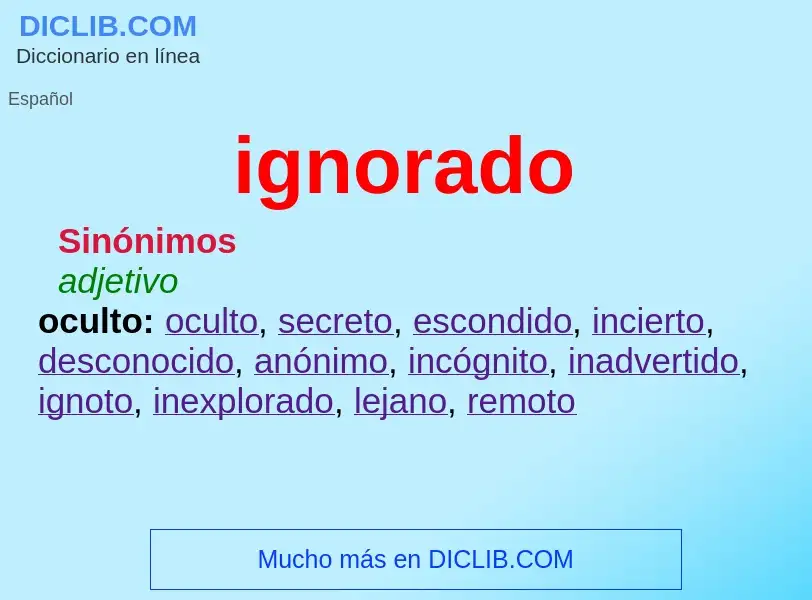 What is ignorado - meaning and definition