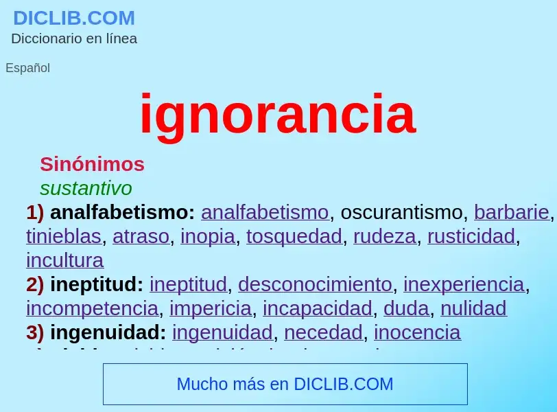 Was ist ignorancia - Definition