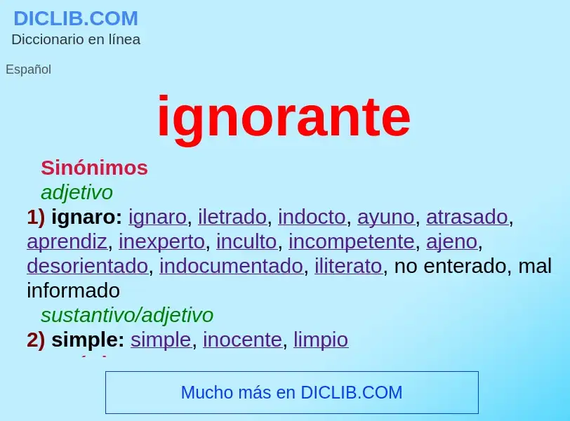 What is ignorante - definition