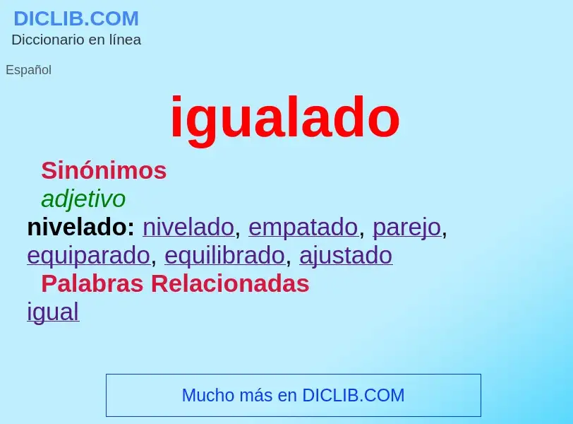 O que é igualado - definição, significado, conceito