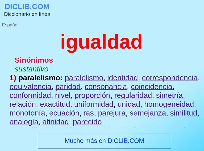 What is igualdad - definition