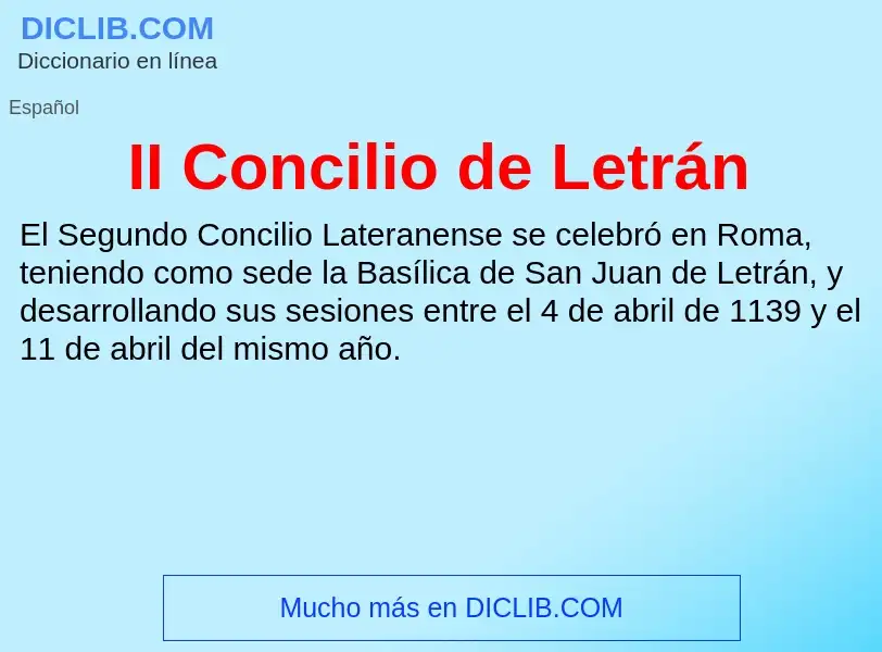 Wat is II Concilio de Letrán - definition