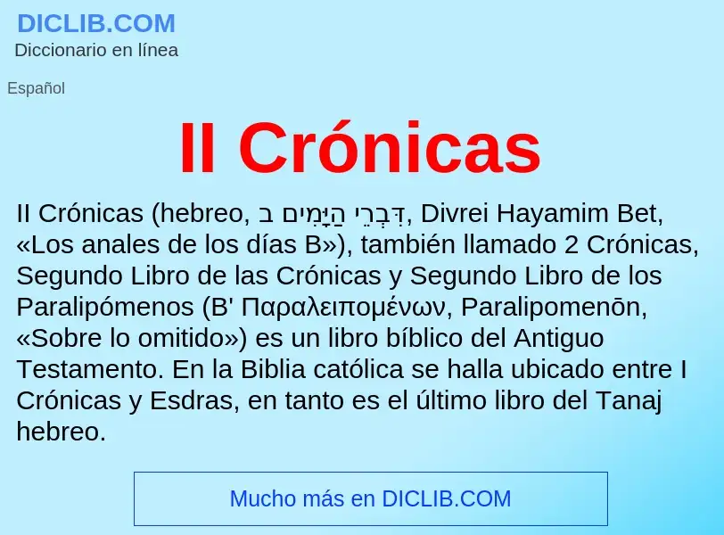 Wat is II Crónicas - definition