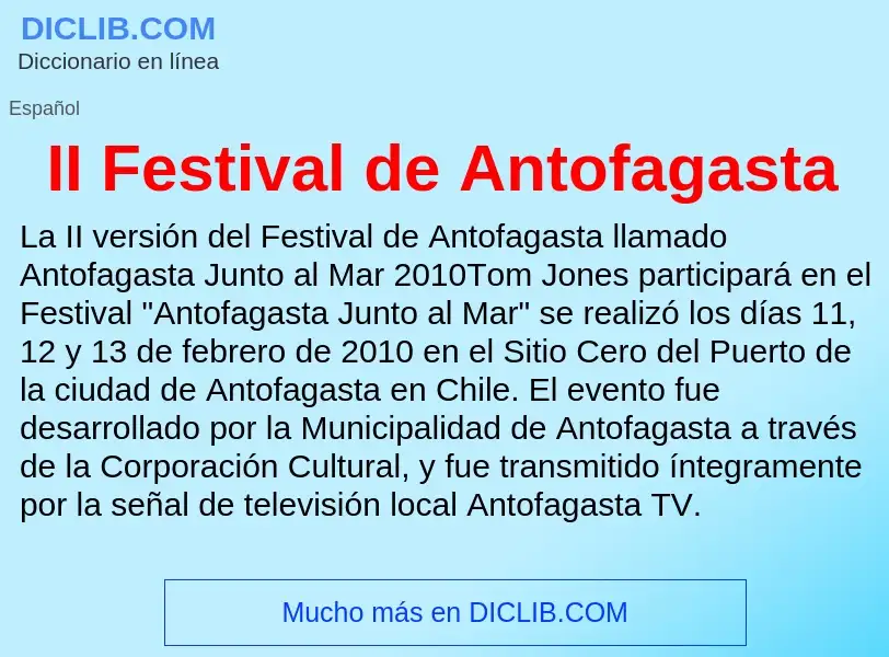 Wat is II Festival de Antofagasta - definition