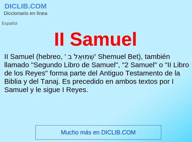 Wat is II Samuel - definition