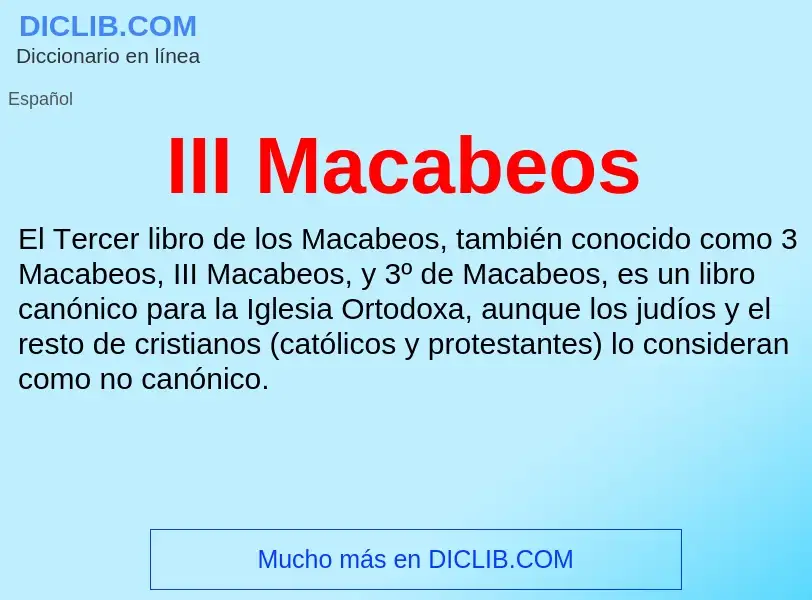 Wat is III Macabeos - definition