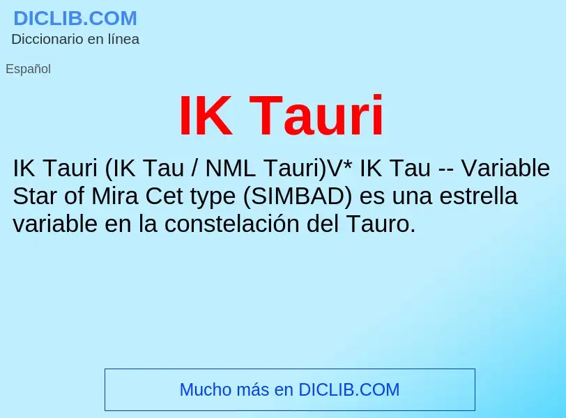 Wat is IK Tauri - definition