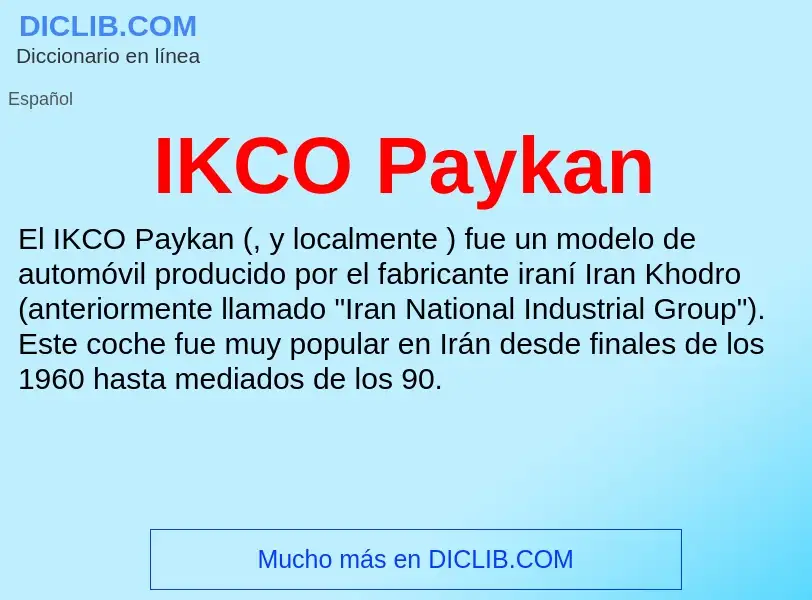 Wat is IKCO Paykan - definition