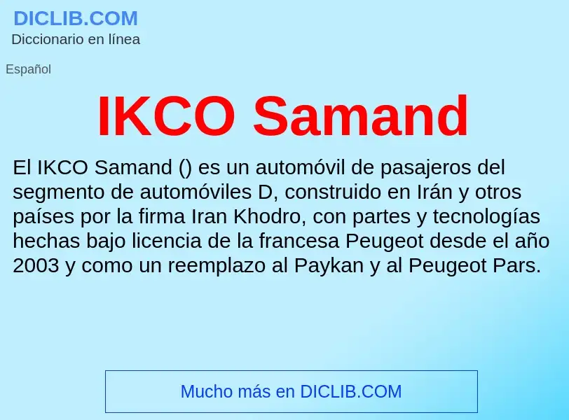 Wat is IKCO Samand - definition