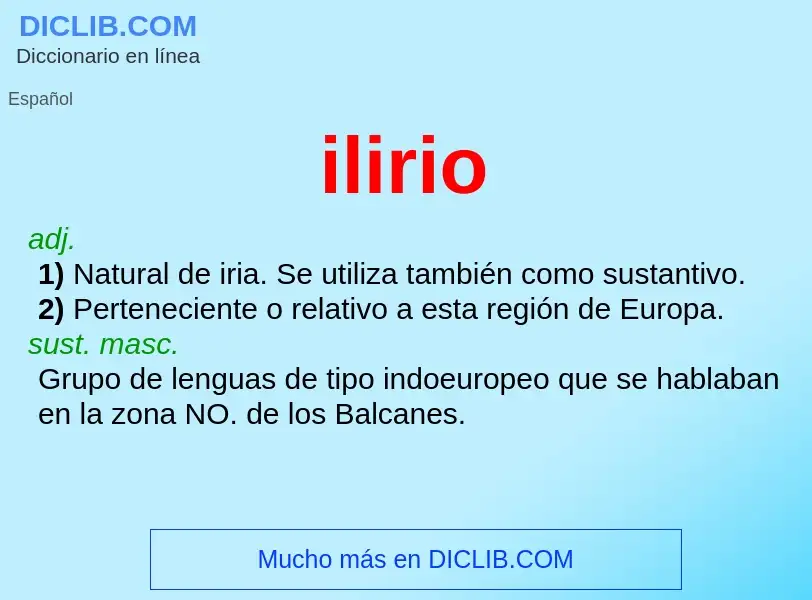 What is ilirio - meaning and definition