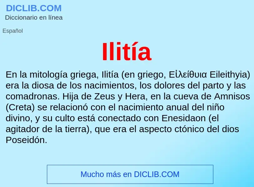 ¿Qué es Ilitía? - significado y definición