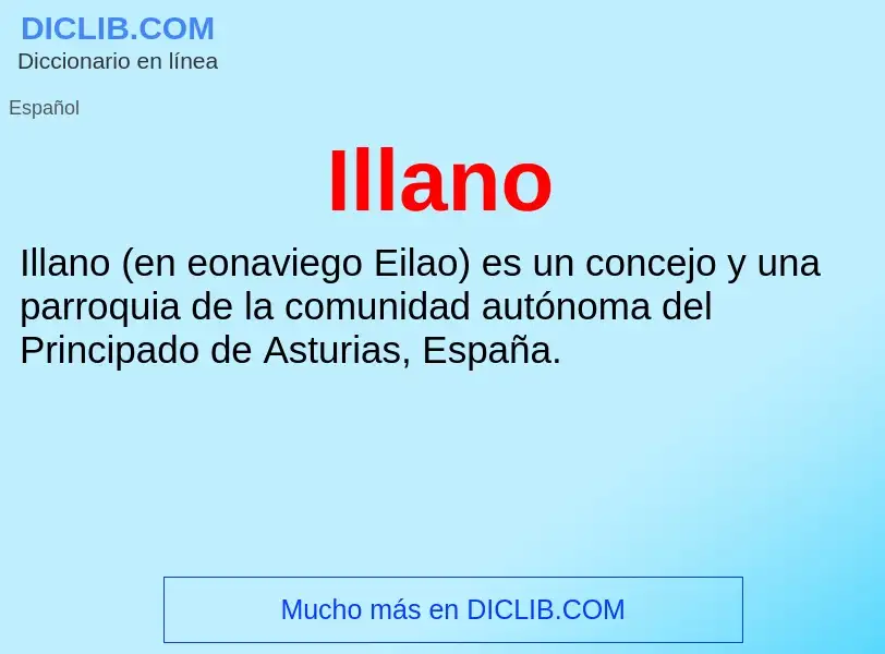 ¿Qué es Illano? - significado y definición