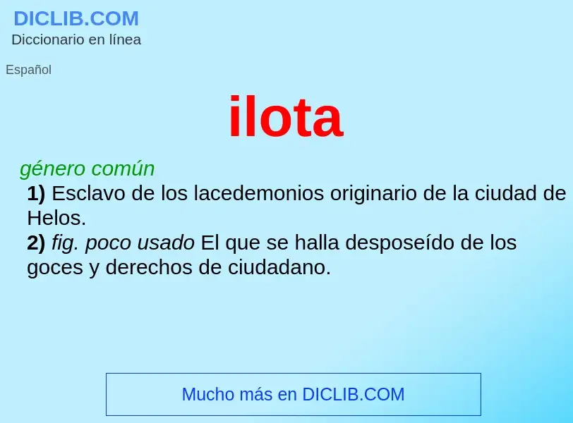 O que é ilota - definição, significado, conceito