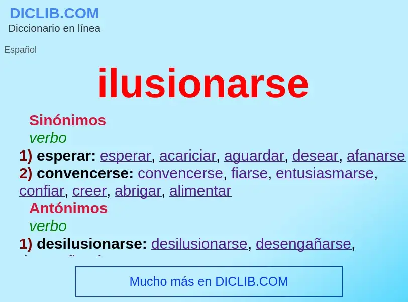 What is ilusionarse - definition