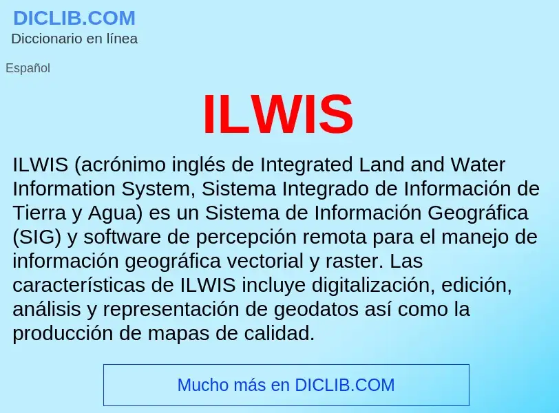 Wat is ILWIS - definition