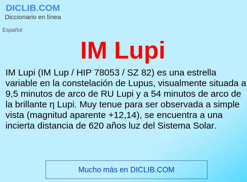 Wat is IM Lupi - definition