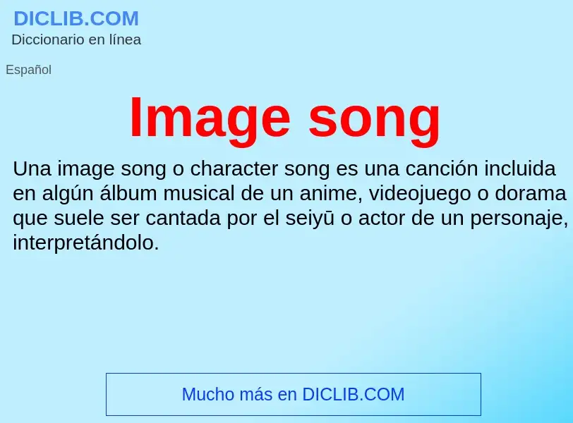 Wat is Image song - definition