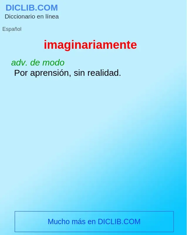 What is imaginariamente - definition