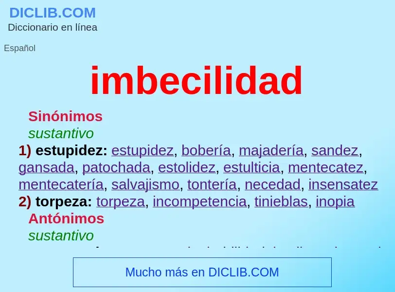 What is imbecilidad - meaning and definition