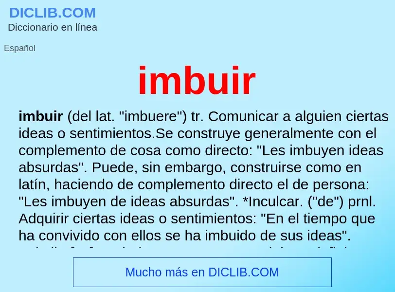 O que é imbuir - definição, significado, conceito