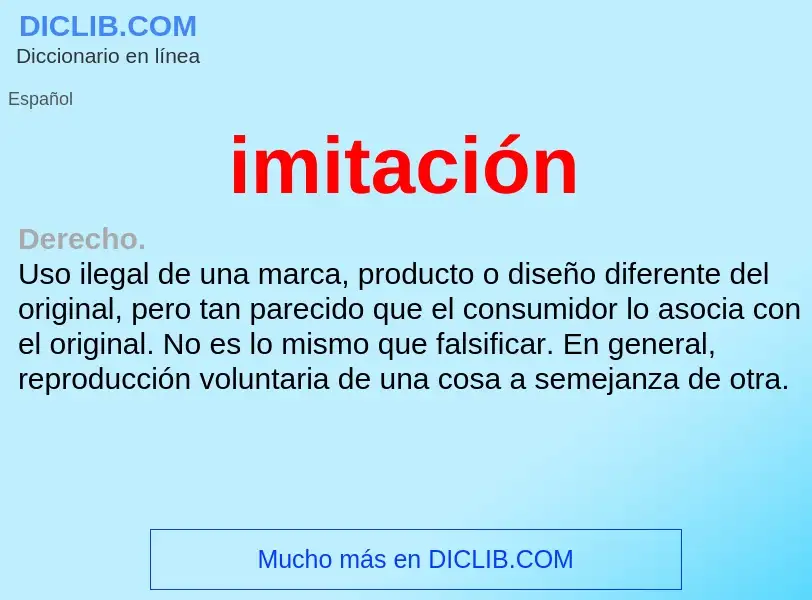 Was ist imitación - Definition