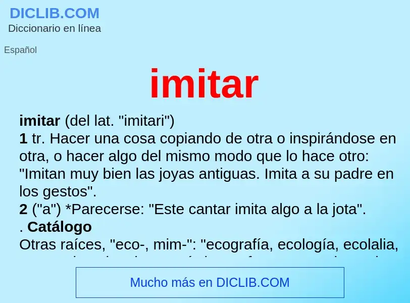 What is imitar - meaning and definition