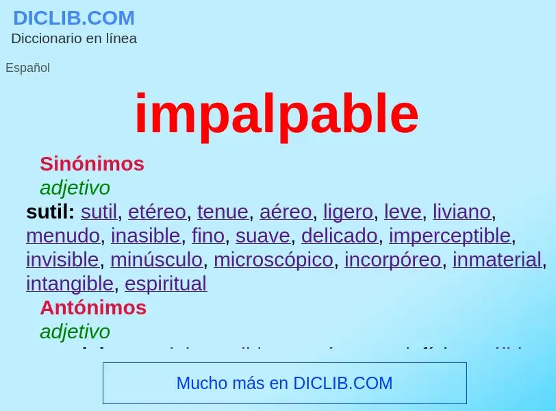 What is impalpable - definition