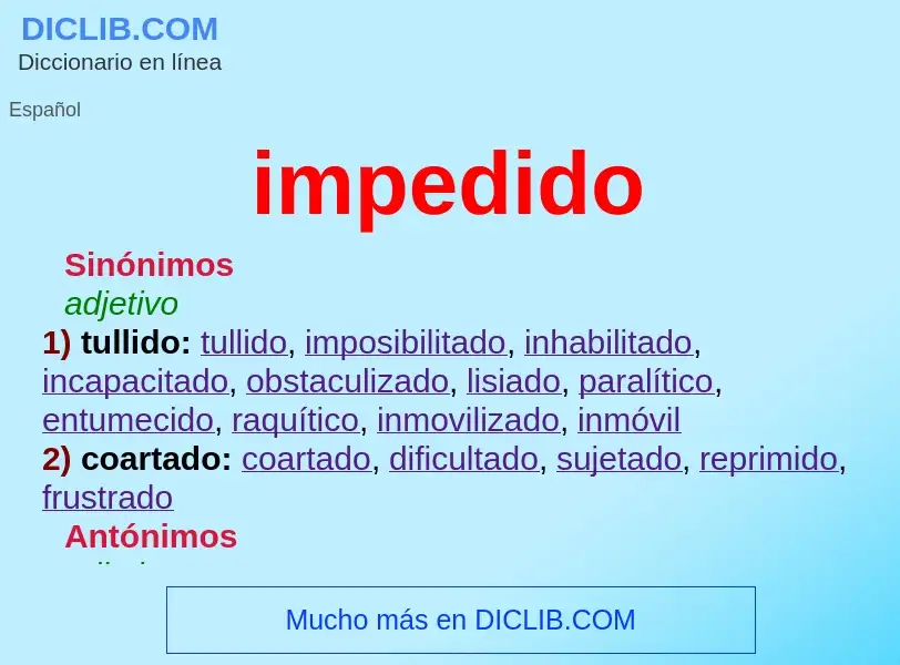 What is impedido - definition