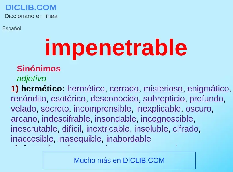 Wat is impenetrable - definition