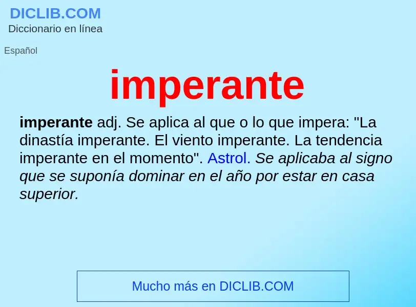 What is imperante - meaning and definition