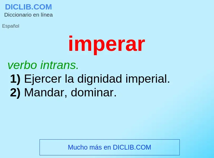 Was ist imperar - Definition