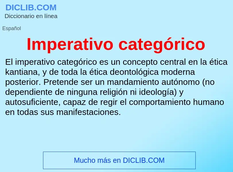 Wat is Imperativo categórico - definition