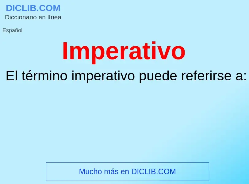 Wat is Imperativo - definition