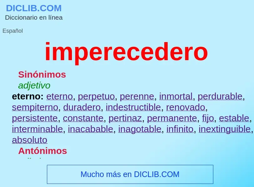 O que é imperecedero - definição, significado, conceito