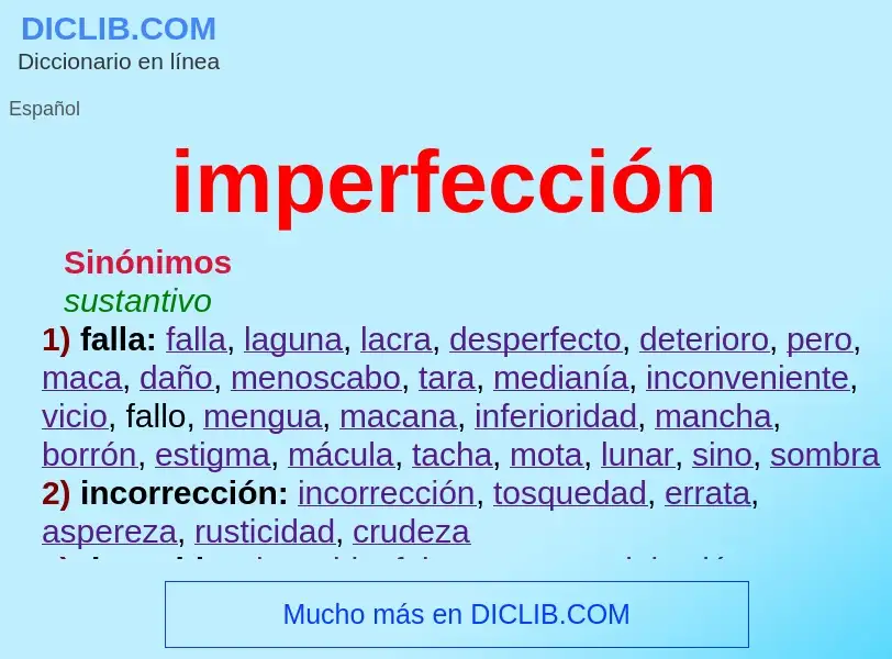 Che cos'è imperfección - definizione