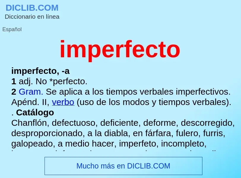 Was ist imperfecto - Definition