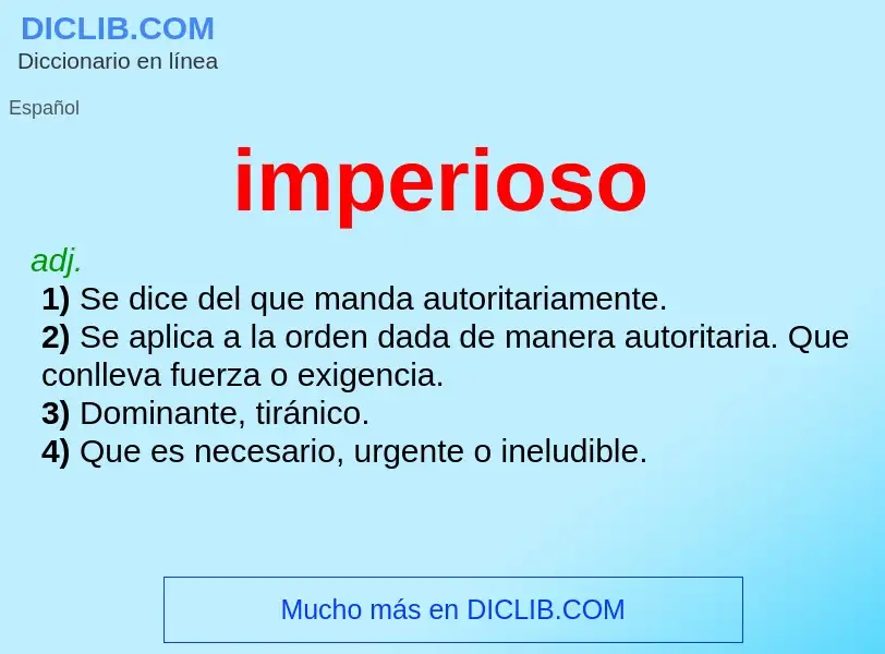 What is imperioso - meaning and definition