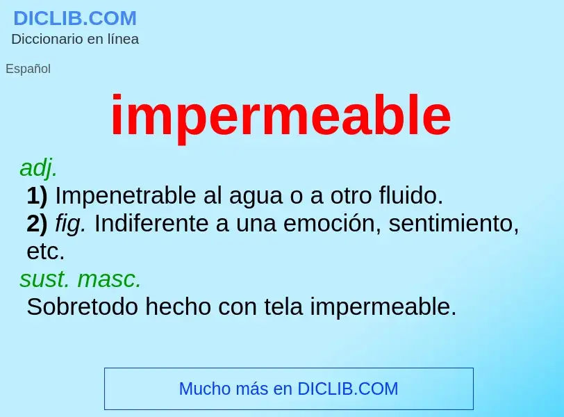 ¿Qué es impermeable? - significado y definición