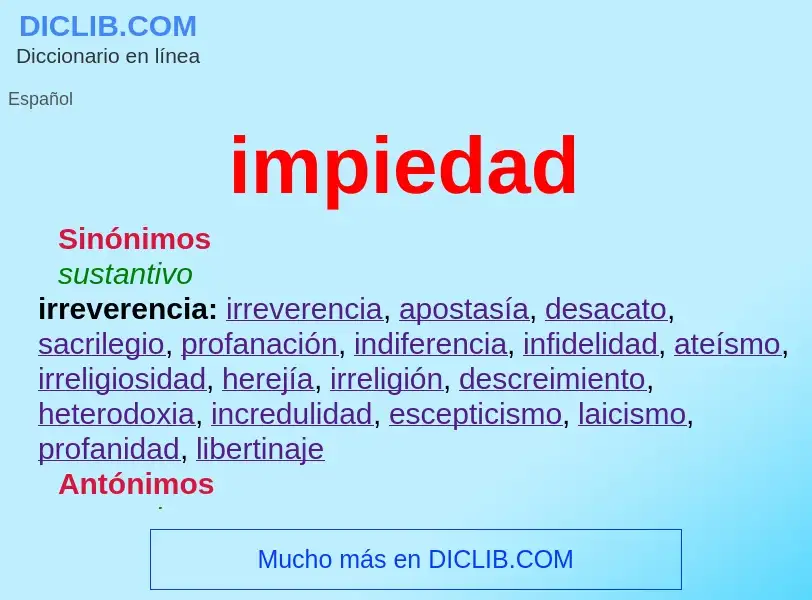 Was ist impiedad - Definition