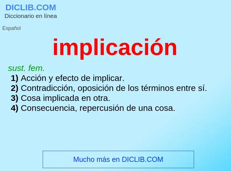 Che cos'è implicación - definizione