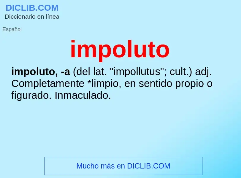 What is impoluto - definition