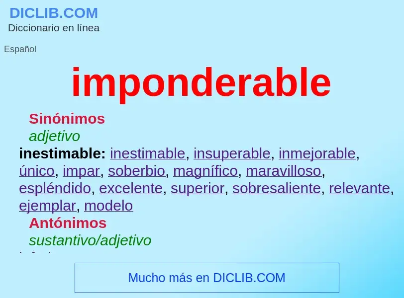 O que é imponderable - definição, significado, conceito