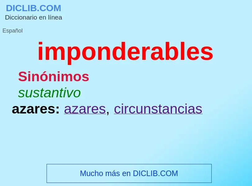 What is imponderables - meaning and definition